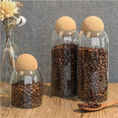 Recipiente de armazenamento de alimentos de vidro 1000ml/34oz com tampa de cortiça